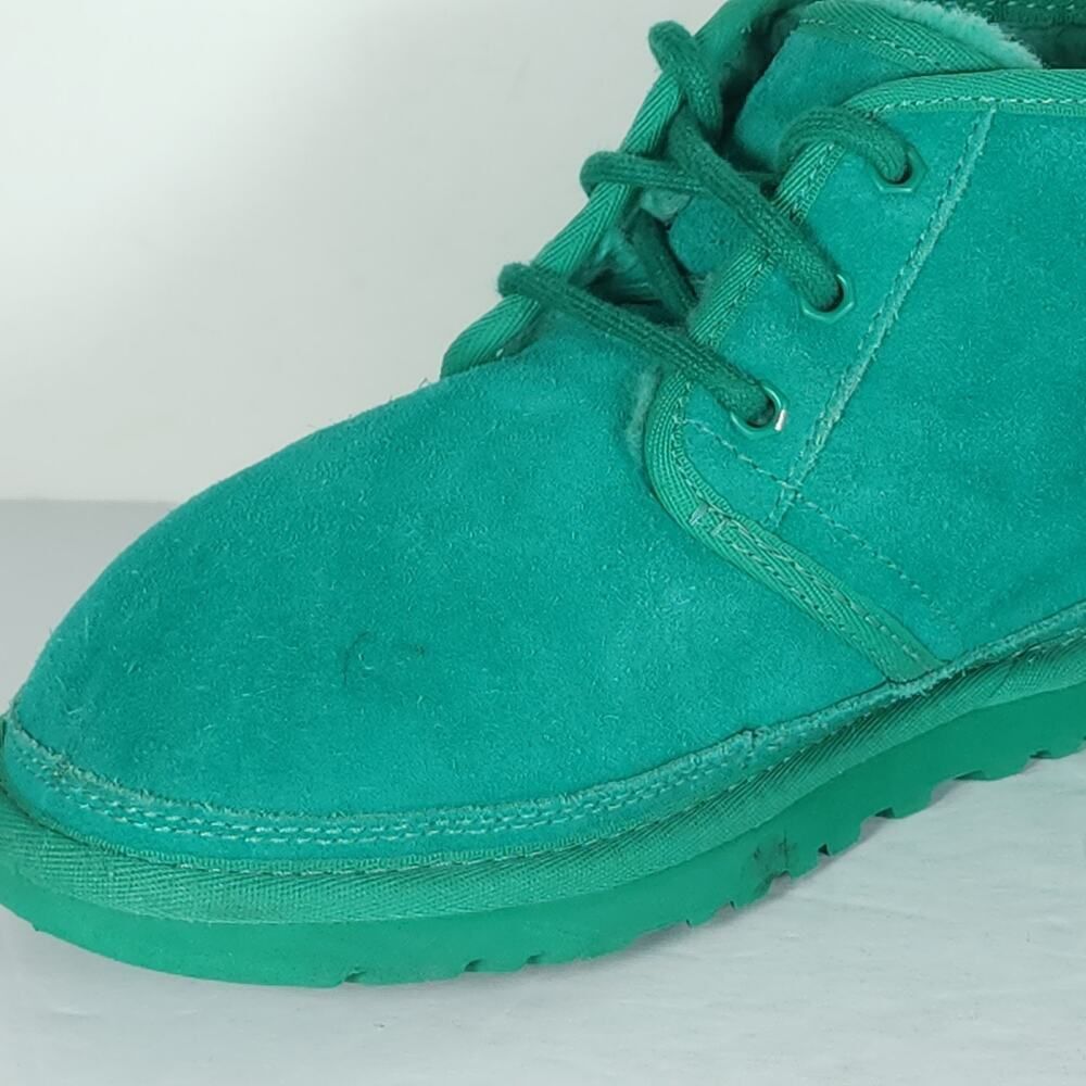 UGG Women's Neumel US 6 Green Suede Sheepskin Lined Lace Up Ankle Chukka Boots - Picture 14 of 16